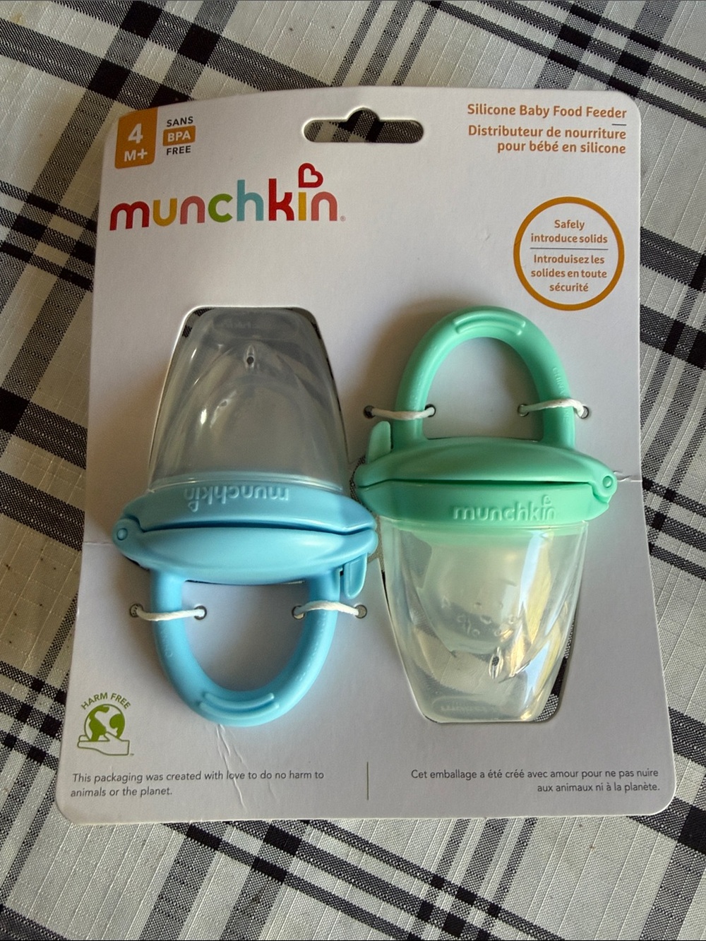 Munchkin Silicone Baby Food Feeders - Light Blue & Mint Green